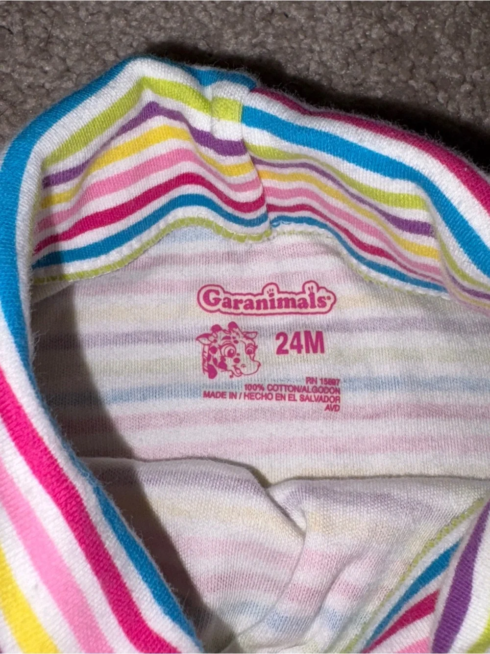 Garanimals Girls' Long Sleeve Multicolor Striped Turtleneck - 24M